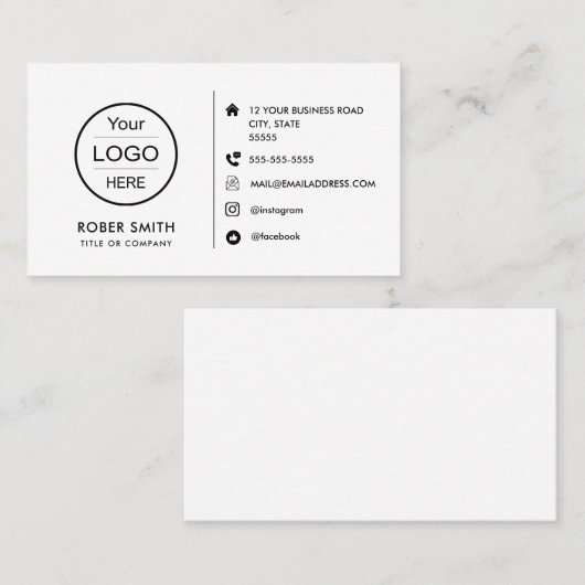 カスタムSocial Media名刺のアイコン 名刺 (正面/裏面)