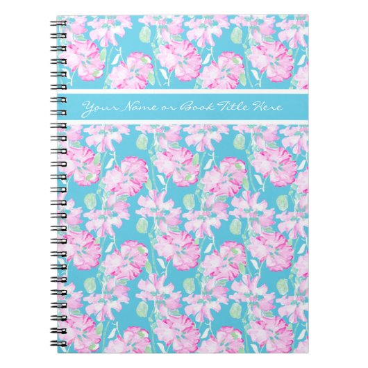 カスタムSpiral NotebookまたはJournal、Pink Roses ノートブック (正面)
