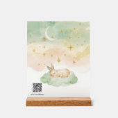 カスタムSpotify子守唄QRコード 水彩ウサギ アクリルサイン (正面)