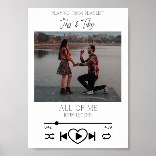 カスタムSpotify Music Photo Anniversaryプリント ポスター (正面)