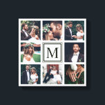 カスタムSquare Collage 8結婚's Photo Monogram キャンバスプリント<br><div class="desc">独自のキャンバスプリントウォールアートを作成結婚し、自分の記念日、婚約、および特別なイベント写真。</div>