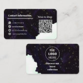 カスタムStarry宇宙のロ連絡ゴ情報とQRコード 名刺 (正面/裏面)