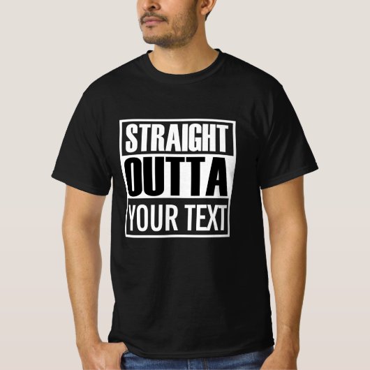カスタムSTRAIGHT OUTTA白黒 Tシャツ (正面)