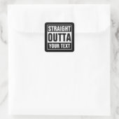 カスタムSTRAIGHT OUTTA square black & white sticker スクエアシール (バッグ)