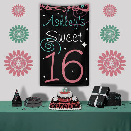 カスタムSweet 16フォトバックグラウンド 横断幕