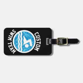 カスタムSwimチーム名またはその他の文字水泳 ラゲッジタグ