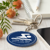 カスタムSwimチーム泳ぐ人名 キーホルダー (側面)