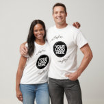 カスタムTシャツ会社ロゴ従業員スタッフ Tシャツ<br><div class="desc">会社のロゴ、カスタムビジネススローガン、およびWebサイトのアドレスを使用して、このTシャツを簡単にパーソナライズできる。ビジネスロゴ付きプロモカスタムーションTシャツブランドは、従業員、待機スタッフ、ワークショップ、または顧客のためのプロモーションの景品のための制服である可能性がある。このTシャツは、ケータリング会社、シェフ、レストラン、ベーカリー、食料品店のオーナー、ショップ絵を描、アーティスト、庭師にとって理想的である。</div>