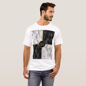 カスタムTシャツ白黒チェック Tシャツ (正面フル)
