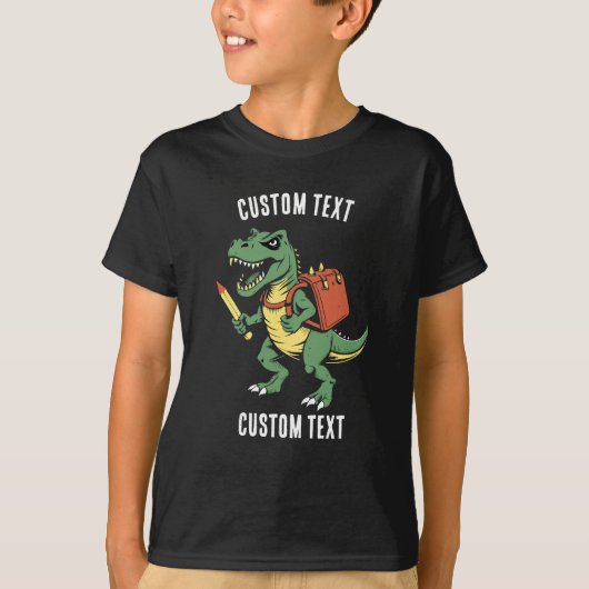 カスタムTレックス 学校の夏休み パーソナライズ Tシャツ (正面)
