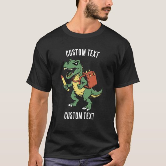 カスタムTレックス 学校 夏休み パーソナライズデザイン Tシャツ (正面)