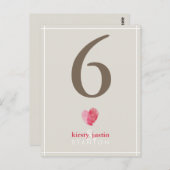 カスタムTABLE NUMBER CUTEモダン fingerprintハート ポストカード (正面/裏面)