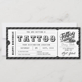 カスタムTattoo GiftCardチケット証明書利用券 招待状