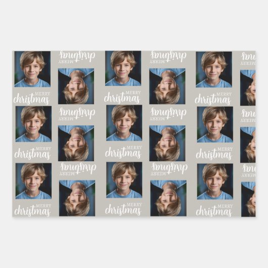 カスタムTaupe Christmasフォトラッピング紙シート ラッピングペーパーシート (正面)