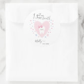 カスタムTeething Start Date Baby Girlステッカー ラウンドシール (バッグ)