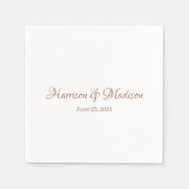 カスタムterracottaスクリプトのカップル名結婚Date'sの スタンダードカクテルナプキン