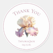 カスタムThank Youのラベル結婚赤面花 ラウンドシール (正面)