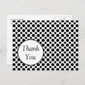 カスタムTHANK YOUブラック水玉模様はがき ポストカード (正面/裏面)