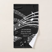 カスタムTHE LORD MUSIC Notesを賞賛ブラック バスタオルセット (ハンドタオル)