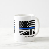 カスタムThin Blue Line American and UK Flag コーヒーマグカップ (正面右)