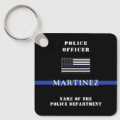 カスタムThin Blue Line Police Officerの評価 キーホルダー (正面)