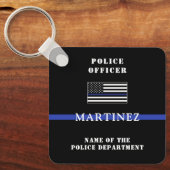 カスタムThin Blue Line Police Officerの評価 キーホルダー (正面)