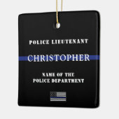 カスタムThin Blue Line Police Officerの評価 セラミックオーナメント (左)