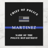 カスタムThin Blue Line Police Officerの評価 ワインラベル (シングルラベル)