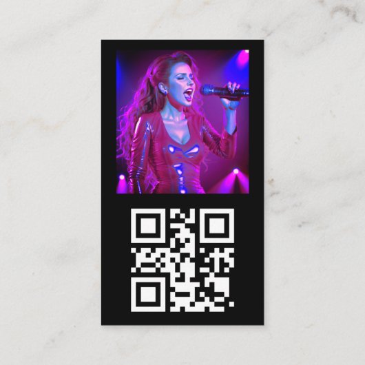 カスタムtiktokロゴ写真とQRコード 名刺 (裏面)