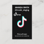 カスタムtiktokロゴ写真とQRコード 名刺 (正面)