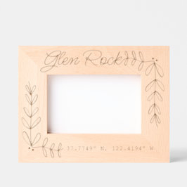 カスタムTown Name Coordinates新しいホームギフト レーザー彫刻フレーム
