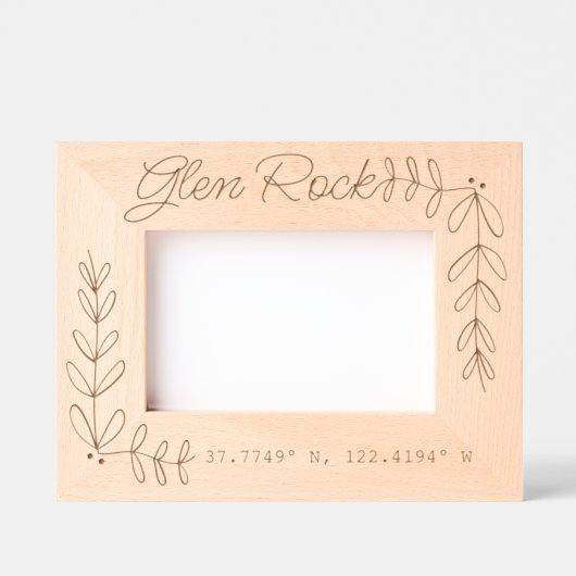 カスタムTown Name Coordinates新しいホームギフト レーザー彫刻フレーム (正面)