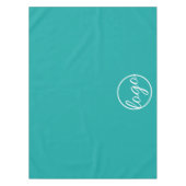 カスタムTrade Show Businessロゴティール(緑がかった色) テーブルクロス (正面)