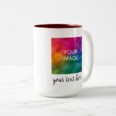 カスタムUpload Your Photo Business Logo Own文字 ツートーンマグカップ (正面右)