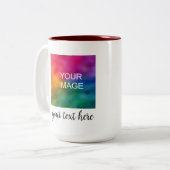 カスタムUpload Your Photo Business Logo Own文字 ツートーンマグカップ (正面左)