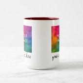 カスタムUpload Your Photo Business Logo Own文字 ツートーンマグカップ (中央)