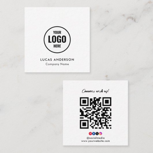 カスタムUs Square Business Cardと接続するロゴ スクエア名刺 (正面/裏面)