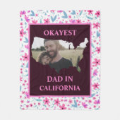 カスタムUSA写真Okayestパパ父の日 フリースブランケット (正面)