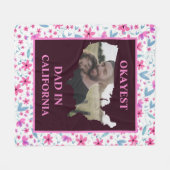 カスタムUSA写真Okayestパパ父の日 フリースブランケット (正面(横))