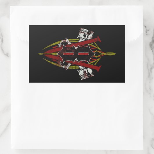 カスタムV8ピンストライプデザイン動揺して 長方形シール (バッグ)