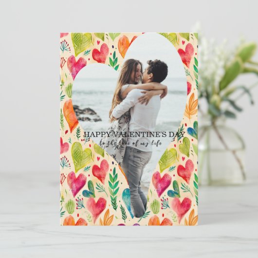 カスタムValentinesパーソナライズされたフォトカード シーズンカード (スタンド正面)