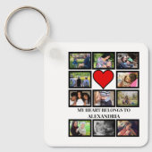 カスタムValentines日おもしろいハート11フォトコラージュ キーホルダー (正面)