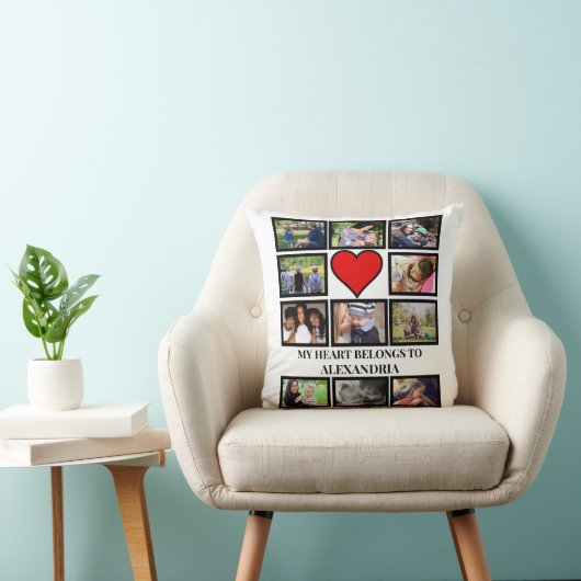 カスタムValentines日おもしろいハート11フォトコラージュ クッション (椅子)
