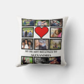 カスタムValentines日おもしろいハート11フォトコラージュ クッション (裏面)