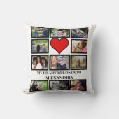 カスタムValentines日おもしろいハート11フォトコラージュ クッション (正面)