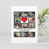 カスタムValentines日おもしろいハート11フォトコラージュ 招待状 (スタンド正面)