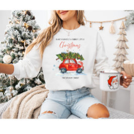 カスタムVintage Christmas - Red Car with Tree スウェットシャツ