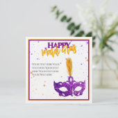 カスタムVIOLETとORANGEのスパークルスマスクマルディグラ シーズンカード (スタンド正面)