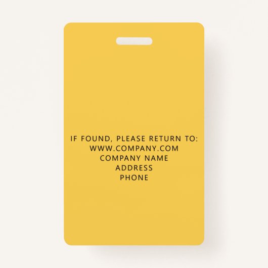 カスタムVIPすべてのアクセスウォーター色抽象芸術黄色 バッジ (裏面)