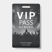 カスタムVIPすべてのアクセスQRコードイベントブラックバッジ バッジ (正面)